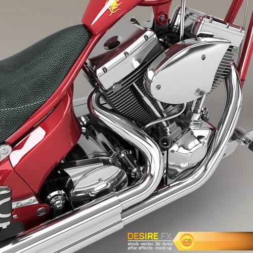 Big Dog K9 Chopper Motorcycle 3D Model (14)