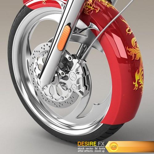 Big Dog K9 Chopper Motorcycle 3D Model (15)
