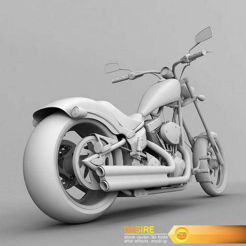 Big Dog K9 Chopper Motorcycle 3D Model (16)