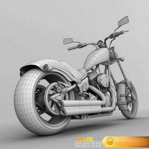 Big Dog K9 Chopper Motorcycle 3D Model (17)
