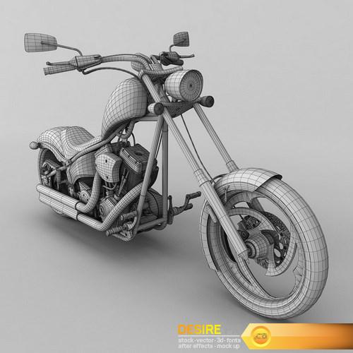 Big Dog K9 Chopper Motorcycle 3D Model (18)