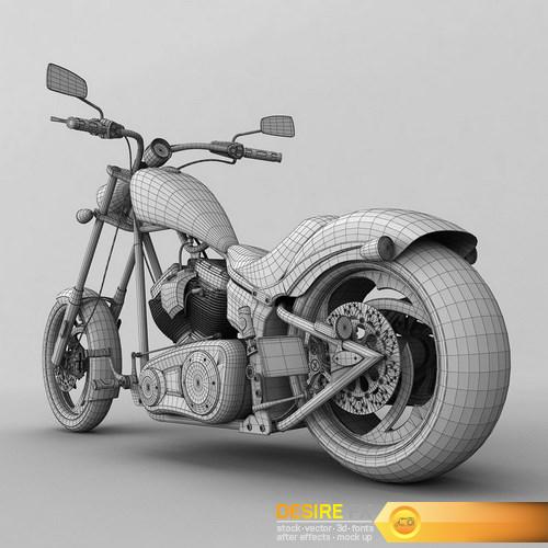 Big Dog K9 Chopper Motorcycle 3D Model (19)