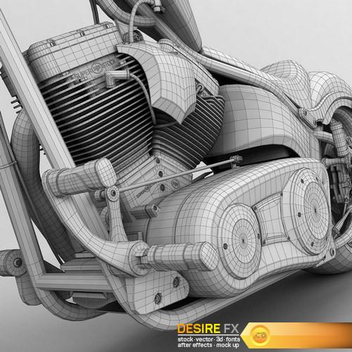 Big Dog K9 Chopper Motorcycle 3D Model (21)