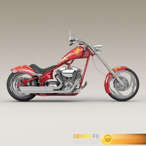 Big Dog K9 Chopper Motorcycle 3D Model (3)