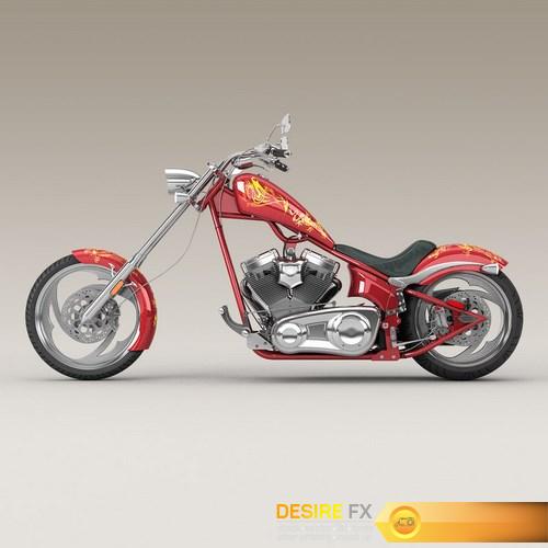Big Dog K9 Chopper Motorcycle 3D Model (4)