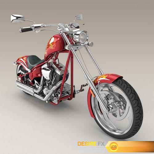 Big Dog K9 Chopper Motorcycle 3D Model (5)
