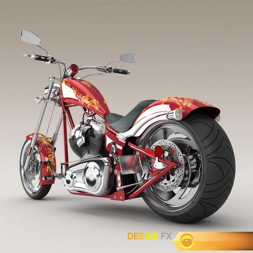 Big Dog K9 Chopper Motorcycle 3D Model (7)