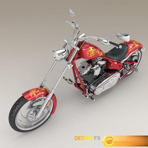 Big Dog K9 Chopper Motorcycle 3D Model (8)