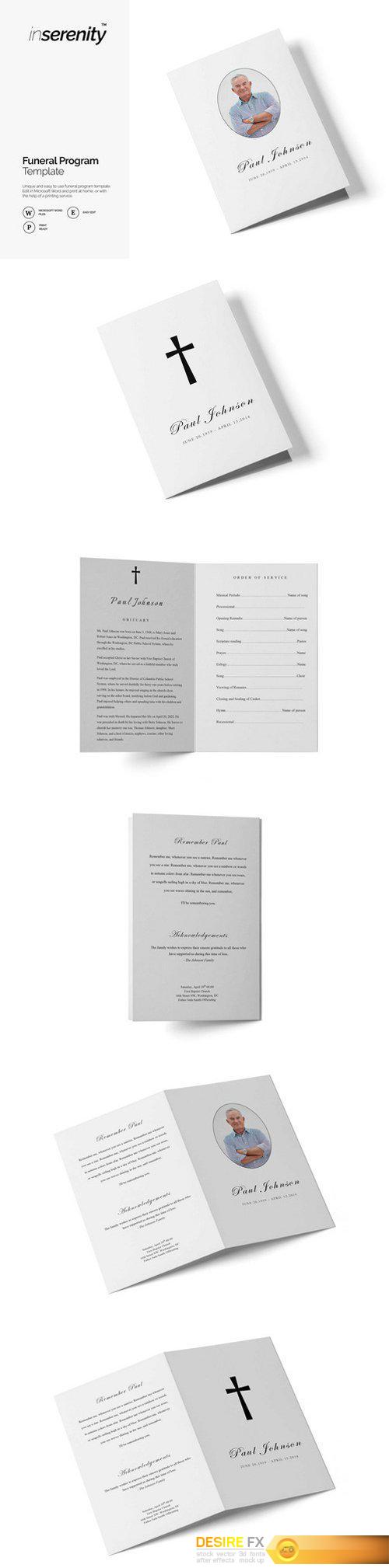 CM - Funeral program template | BI-fold 1825923