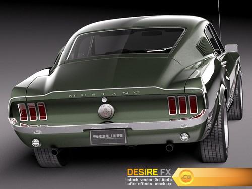 Ford Mustang 1967 Bullit 3D Model (8)