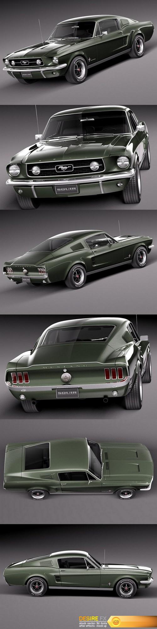 Ford Mustang 1967 Bullit 3D Model