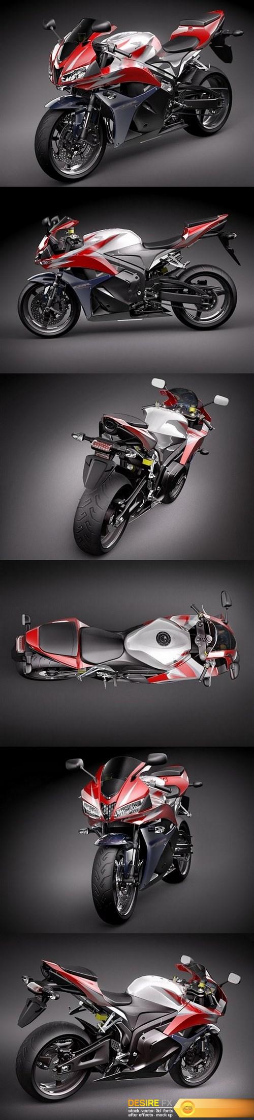 Honda CBR 600RR 2009 3D Model