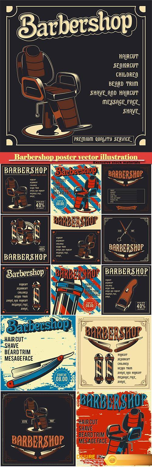 Barbershop poster vector illustration