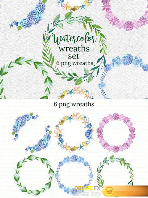CM - Watercolor Wreaths Set 1644829