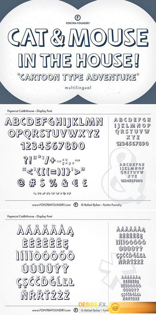 CM - Papercut Cat&Mouse Typeface 1824921