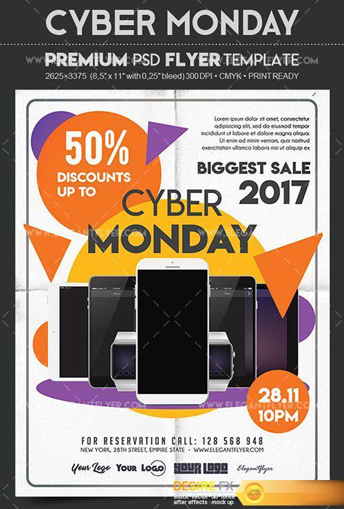 Cyber Monday Sale – Flyer PSD Template + Facebook Cover