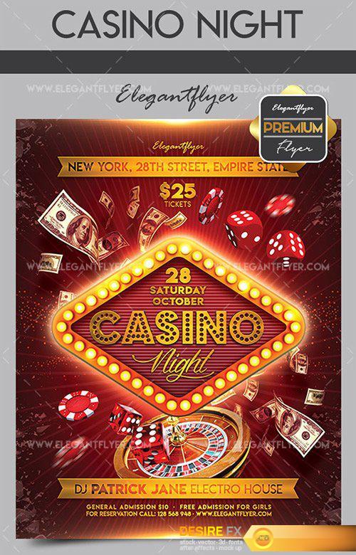 Casino Night V02 – Flyer PSD Template + Facebook Cover