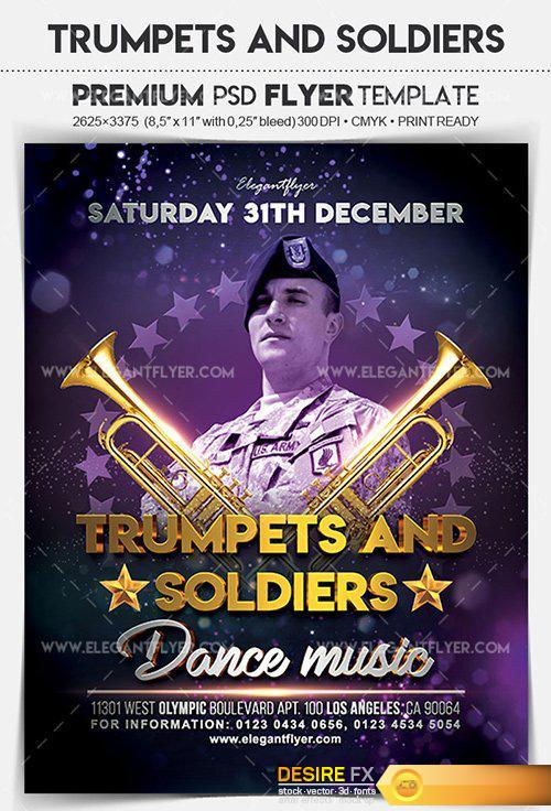 Trumpets and Soldiers – Flyer PSD Template + Facebook Cover