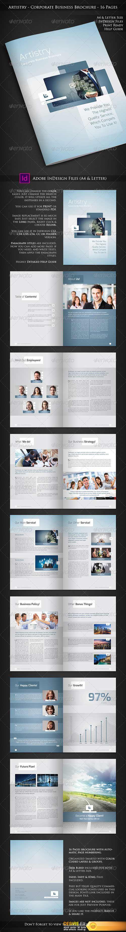 Graphicriver - Artistry - Corporate Business Brochure - 16 Pages 6981445