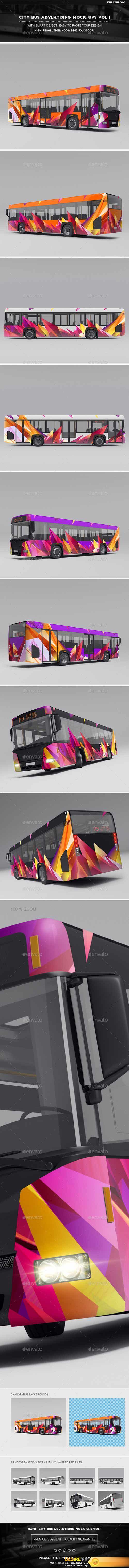 Graphicriver - City Bus Advertising Mock-Ups Vol.1 20730427