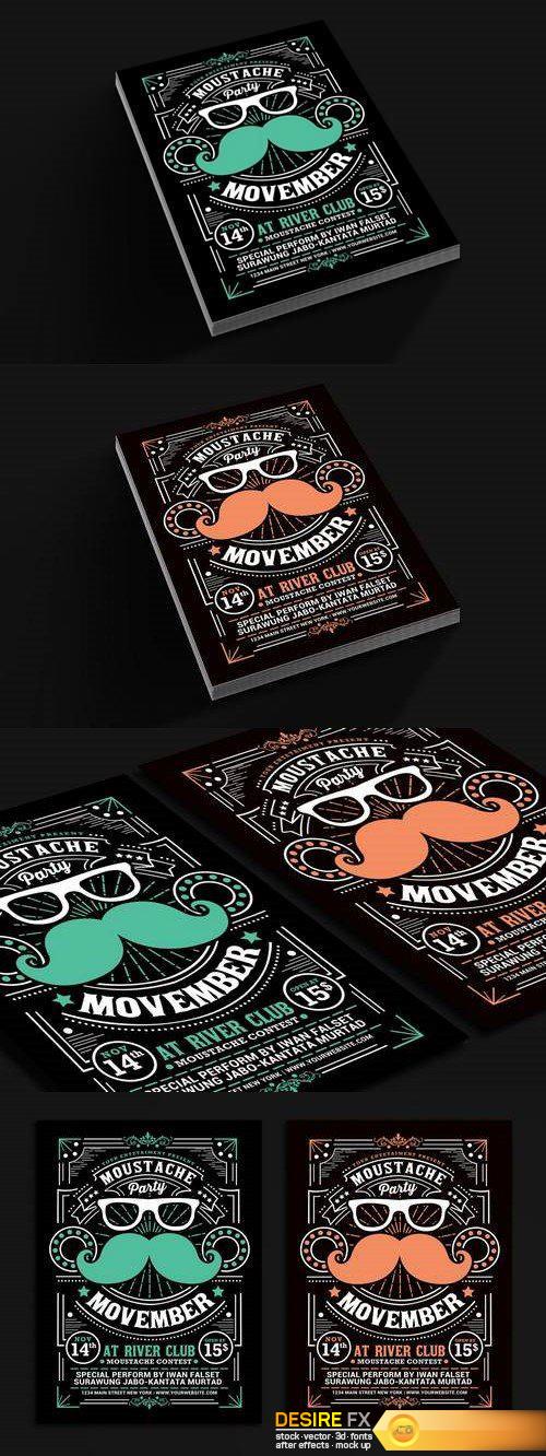 Thehungryjpeg - Movember Moustache Party Flyer 97489