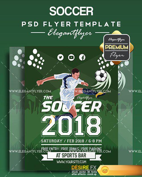 Soccer V03 – Flyer PSD Template + Facebook Cover