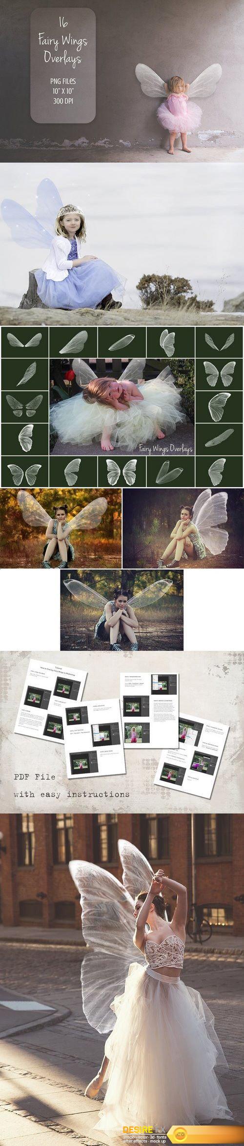 CM - Wings fairy overlay. Magic clip art. 1366885