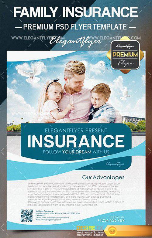 Family Insurance – Flyer PSD Template + Facebook Cover