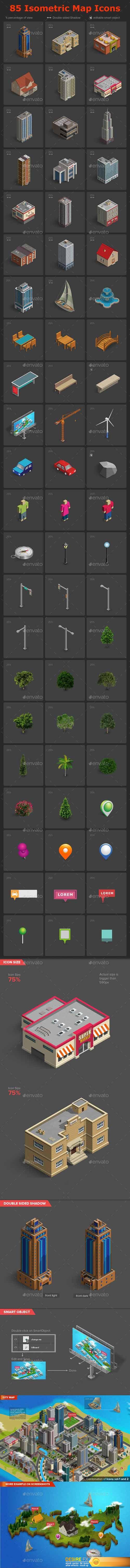Graphicriver - Isometric Map Icons Vol.02 17979944