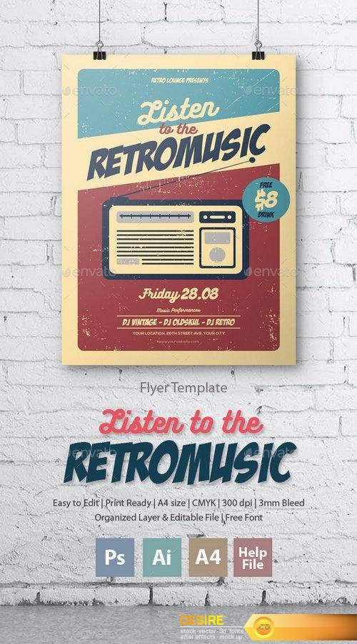 Graphicriver - Listen to the RetroMusic Flyer/Poster 17571976
