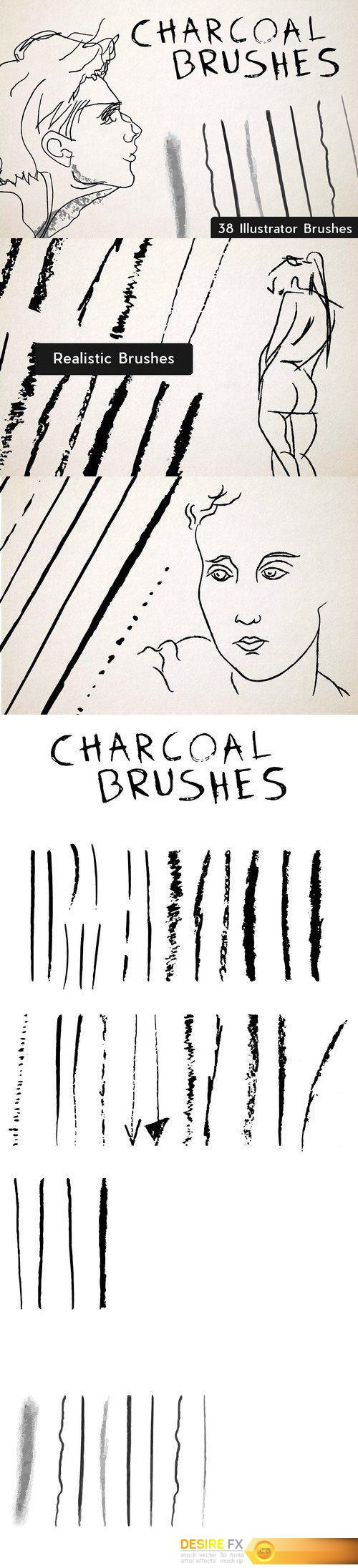 CM - Set of 38 Charcoal Brushes 1405511