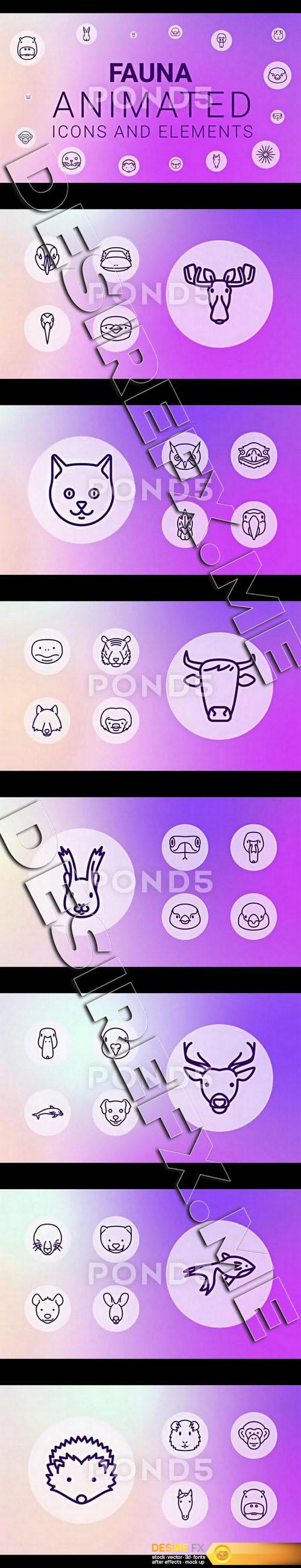 pond5-82177079-Animal Fauna Wildlife Icon Set - Line Animated Icons