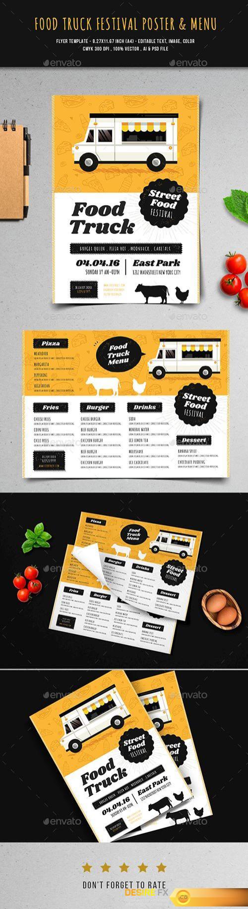 Graphicriver - Food Truck Festival Flyer & Menu 20703783