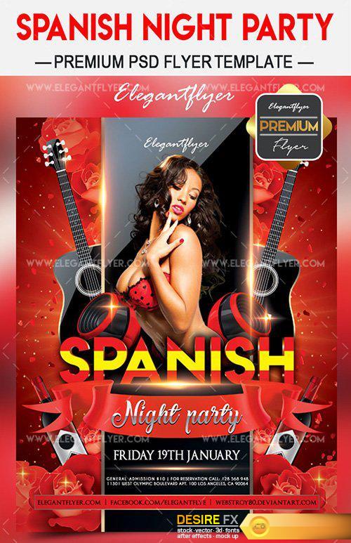 Spanish night party – Flyer PSD Template + Facebook Cover