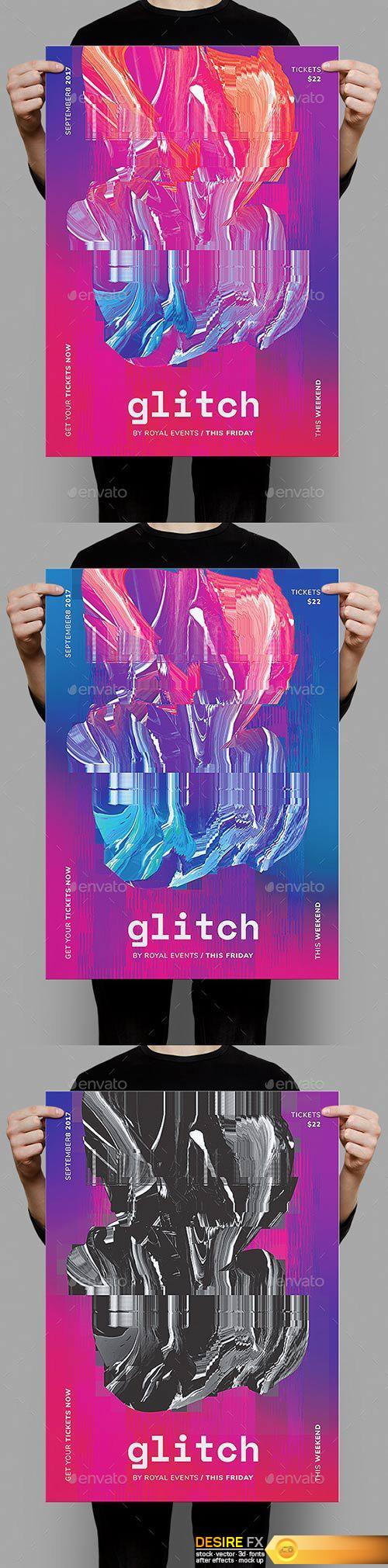 Graphicriver - Glitch Poster / Flyer Template 20612619
