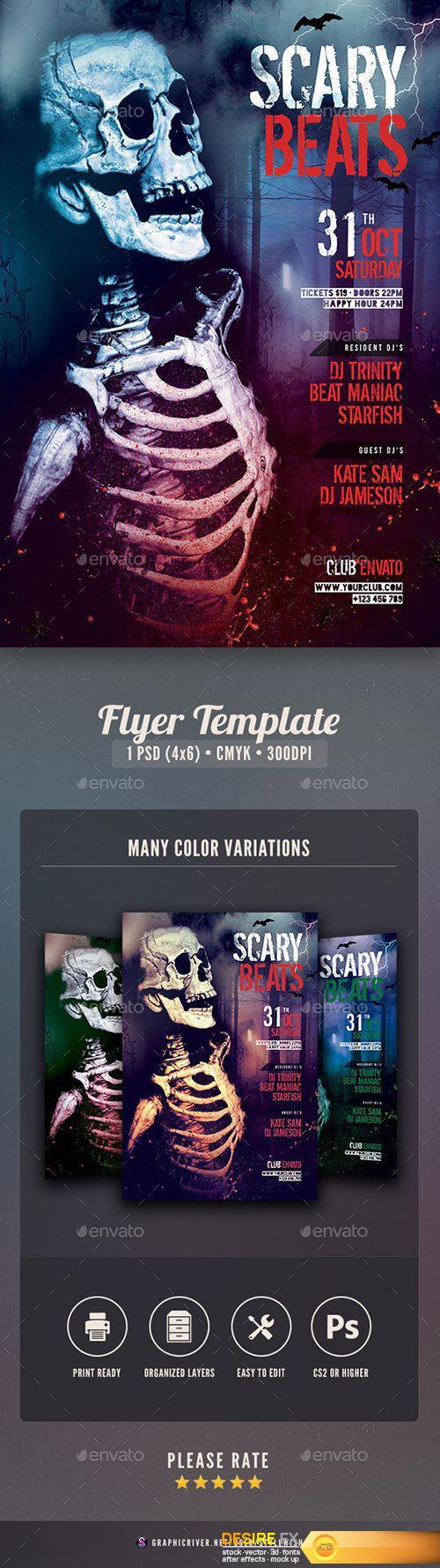 Graphicriver - Scary Beats Flyer 12924359