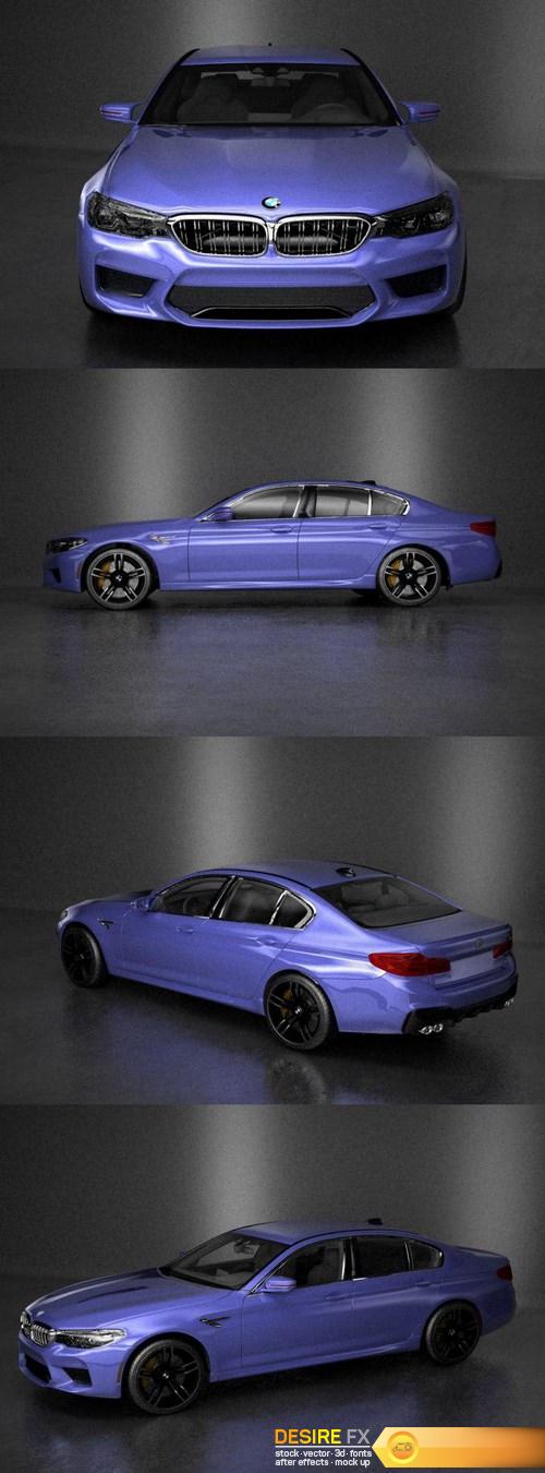 BMW M5 LOW POLY 3D Model