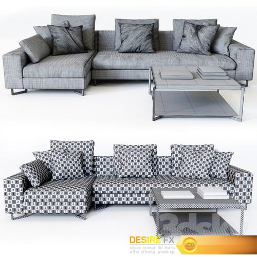 Molteni Sofa Large 3D Model (5)