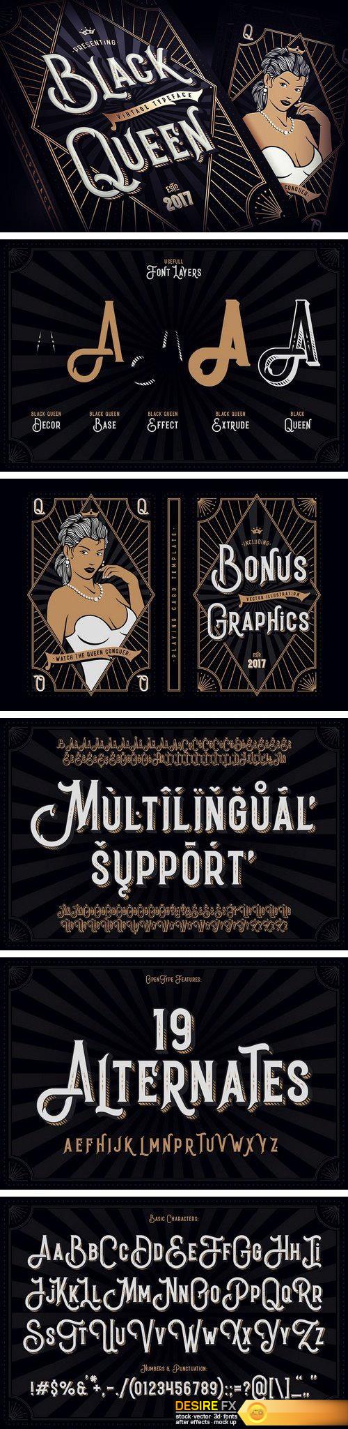 CM - Black Queen font + bonus graphics 1980933