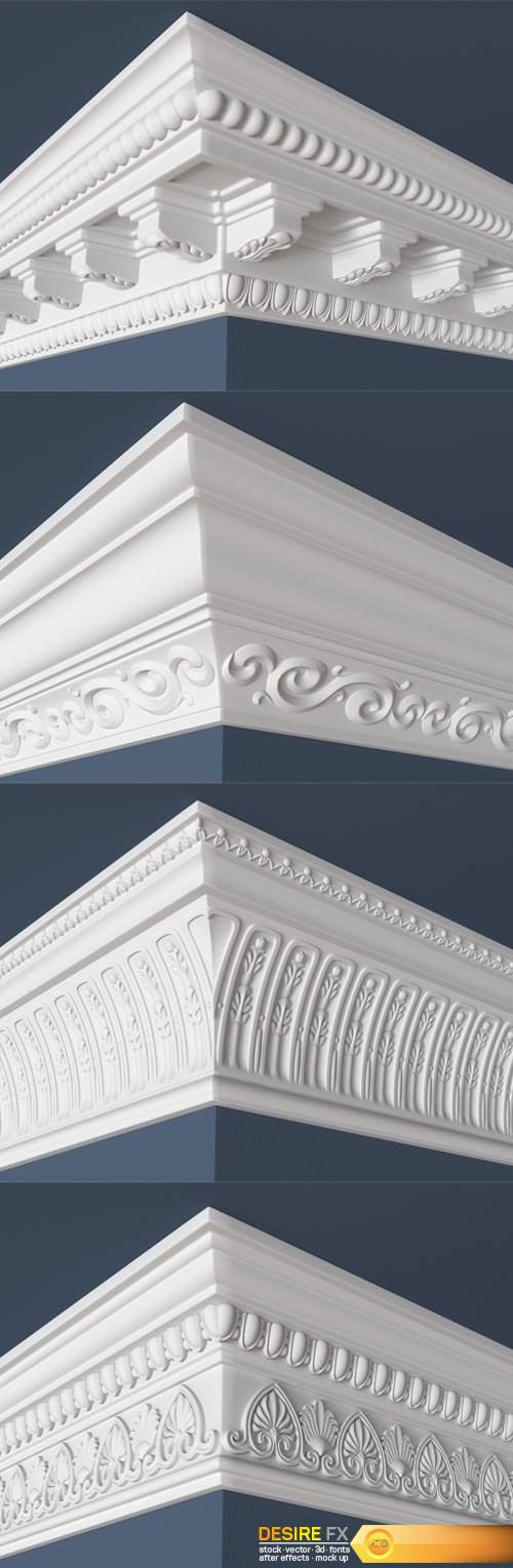 Cube Brush - 30 Crown Molding Collection 3D Model