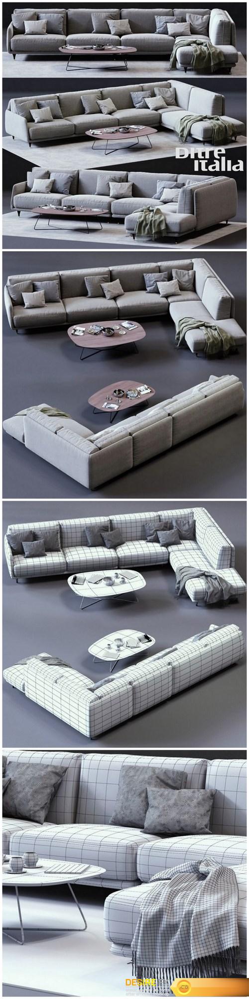 Ditre Italia ELLIOT Corner Sofa 3D model