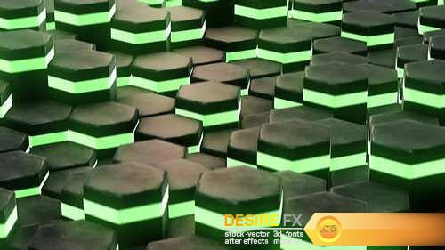 MotionArray - Neon Green Hexagons Motion Graphics 57725