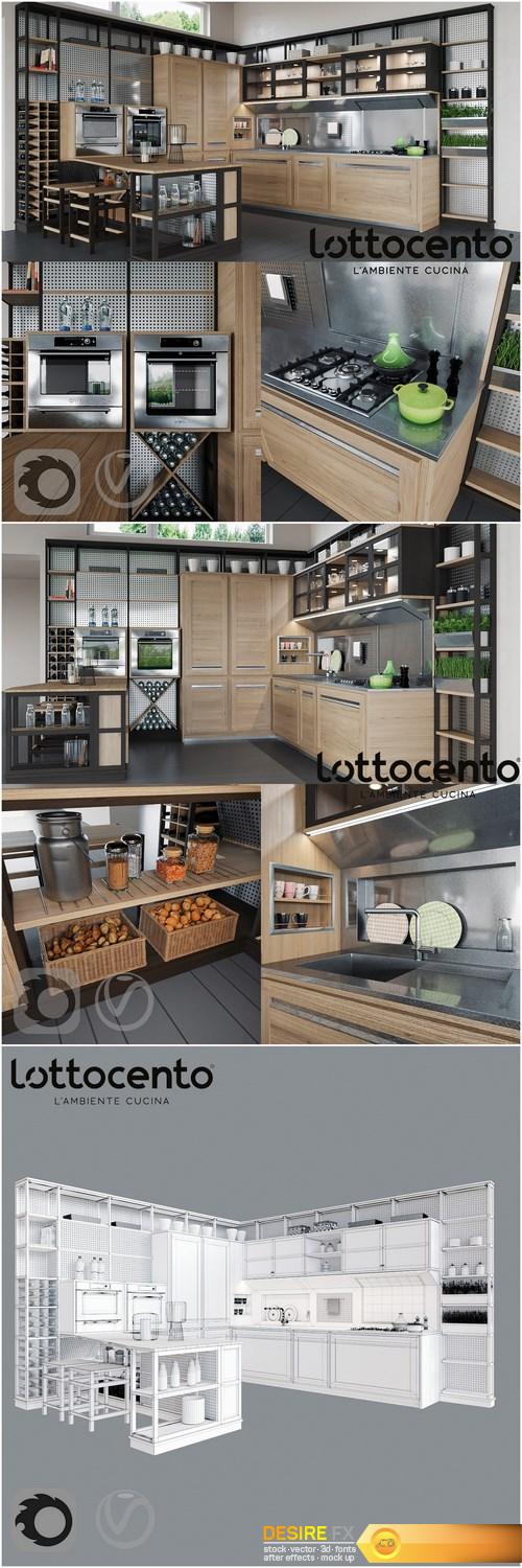 Roveretto kitchen 3d Model