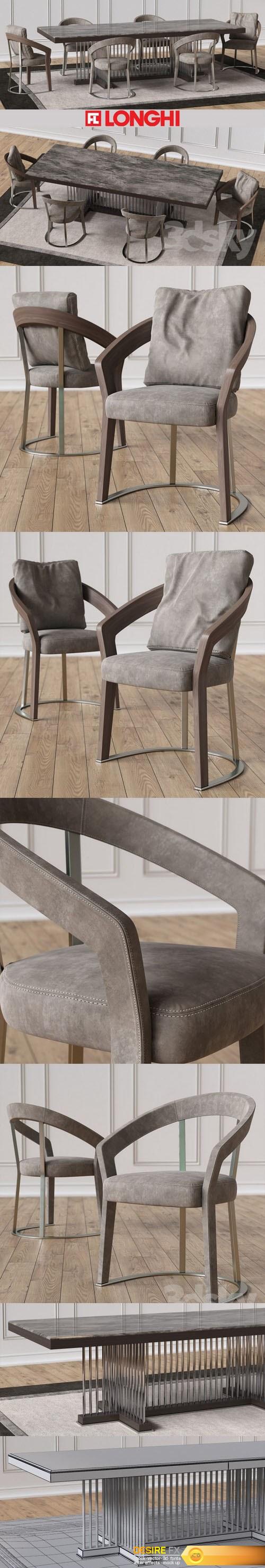 SCHUBERT Marble table & FRANCES Chairs 3D Model