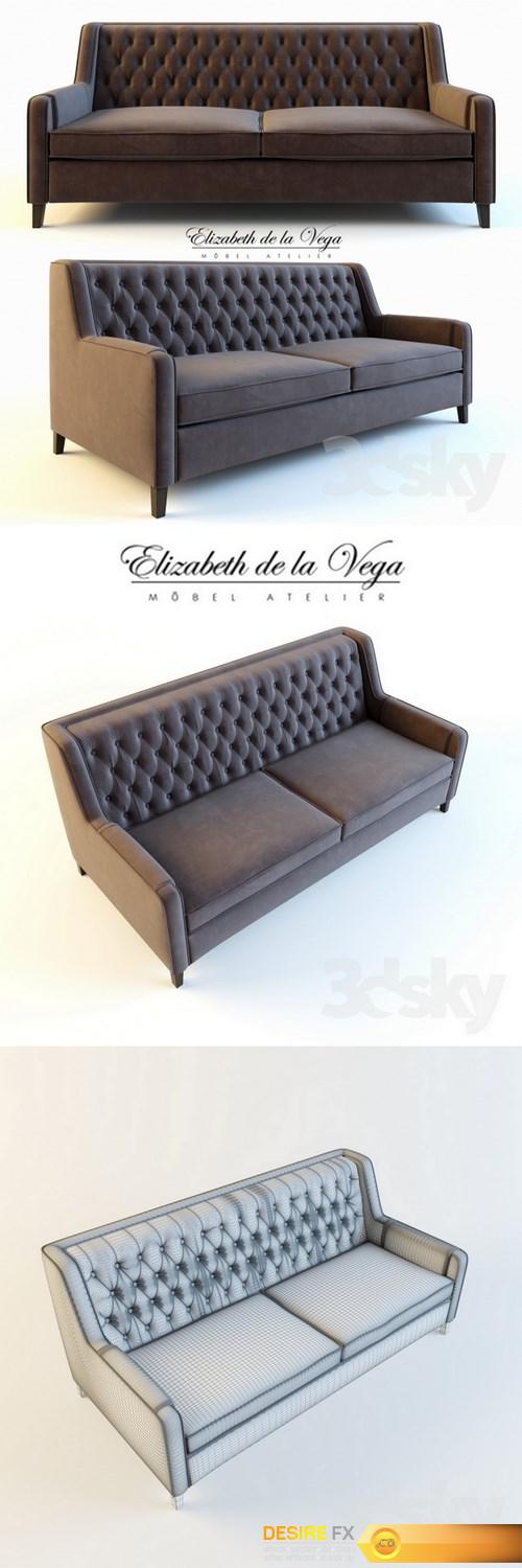 Sofa Elizabeth de la Vega A49 3D Model