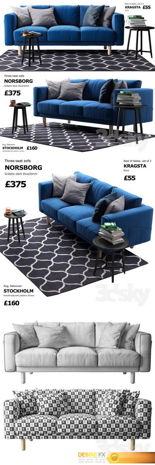 Sofa Ikea Norsborg 2 3d Model