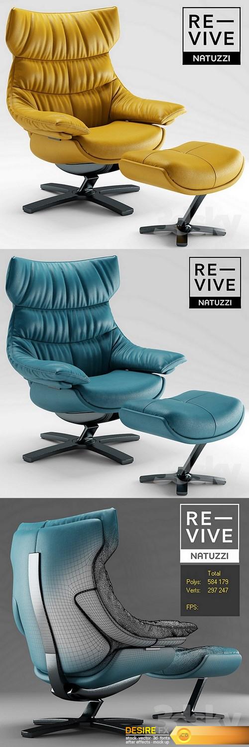 Armchair Re-vive by Natuzzi 3d model