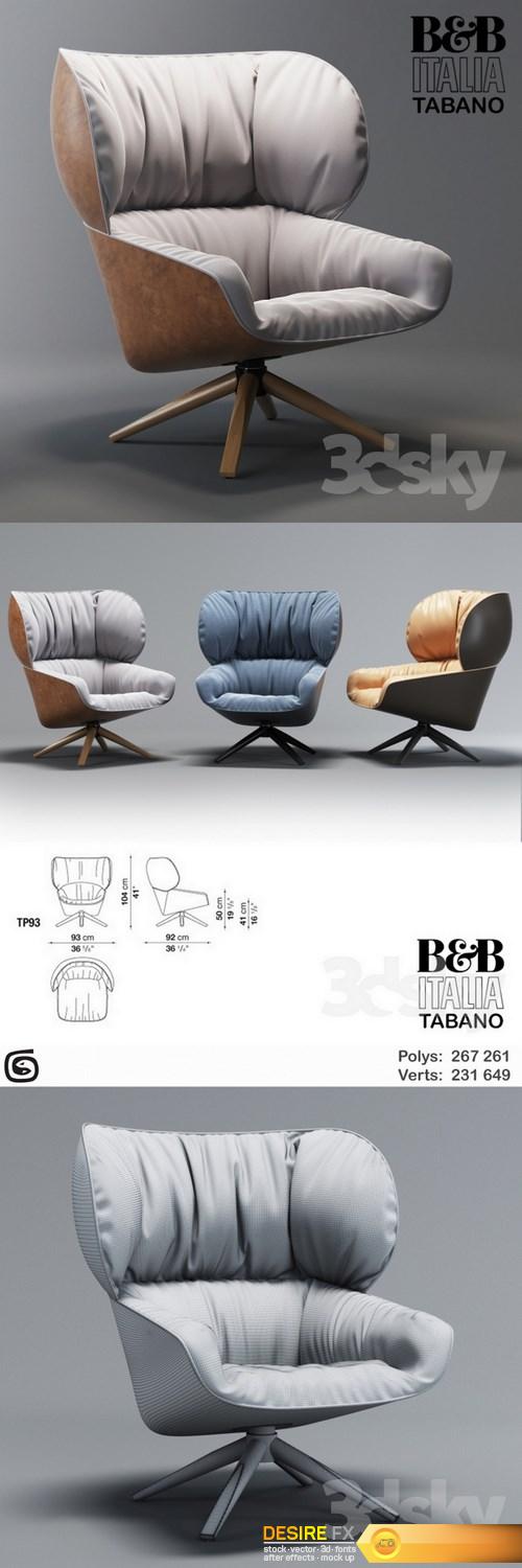 Chair TABANO (B&B Italia) 3d model