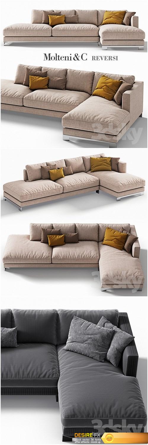 Molteni & C Reversi Sofa 4 3d Model