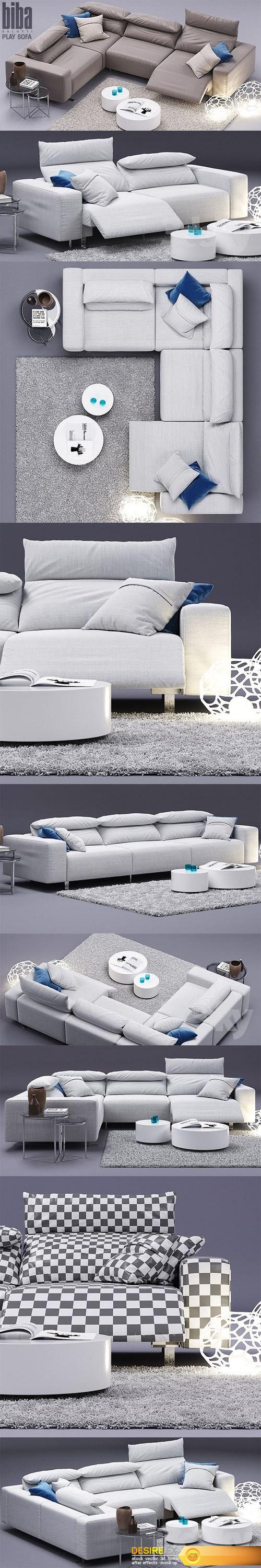 Play sofa, Biba Salotti 3d Model